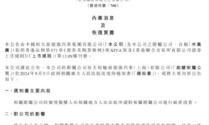 <strong>累计销量1400台 总亏损1100亿元！恒大恒驰汽车被申请破产清算</strong>