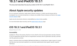 <strong>蛇年首次更新！苹果iOS 18.3.1正式版发布：修复重大漏洞 建议所有人安装</strong>